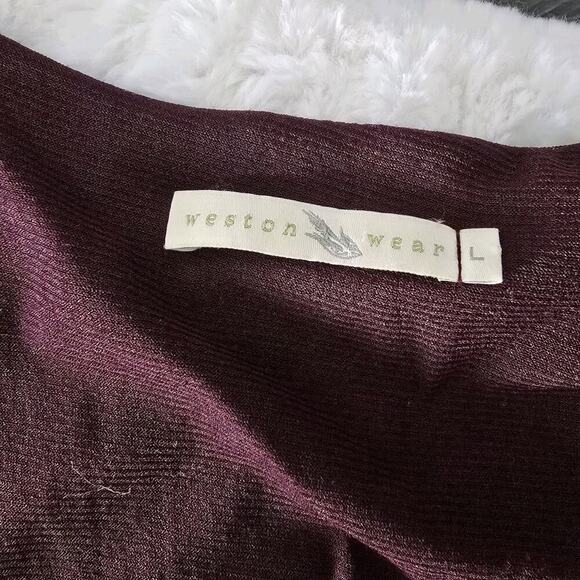 Weston Wear Sheer Silk Blend Purple Babydoll Sweetheart Top Size L Whimsigoth - Picture 8 of 9